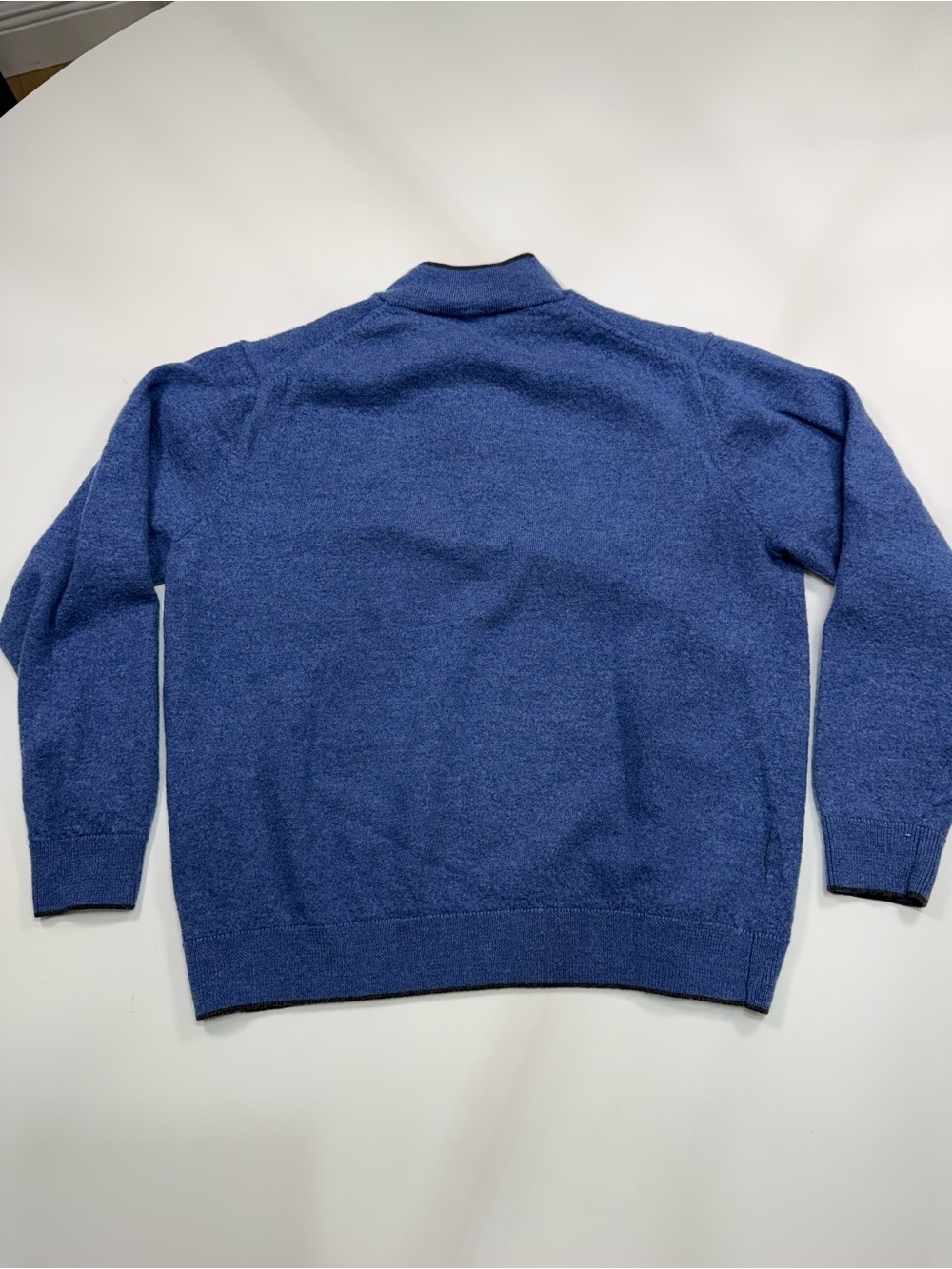 Hart Schaffner Marx 100% Extra Fine Merino Wool Royal Blue Half-Zip V-Neck - Picture 7 of 7